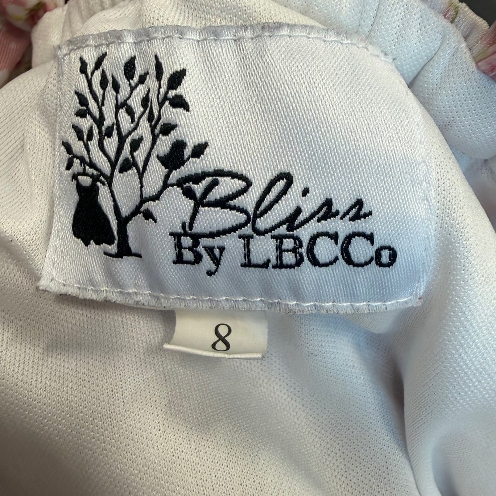 Bliss by LBCCo Girls Pink Floral Ruffle Lace Top Size 8 Cottagecore - Picture 4 of 8